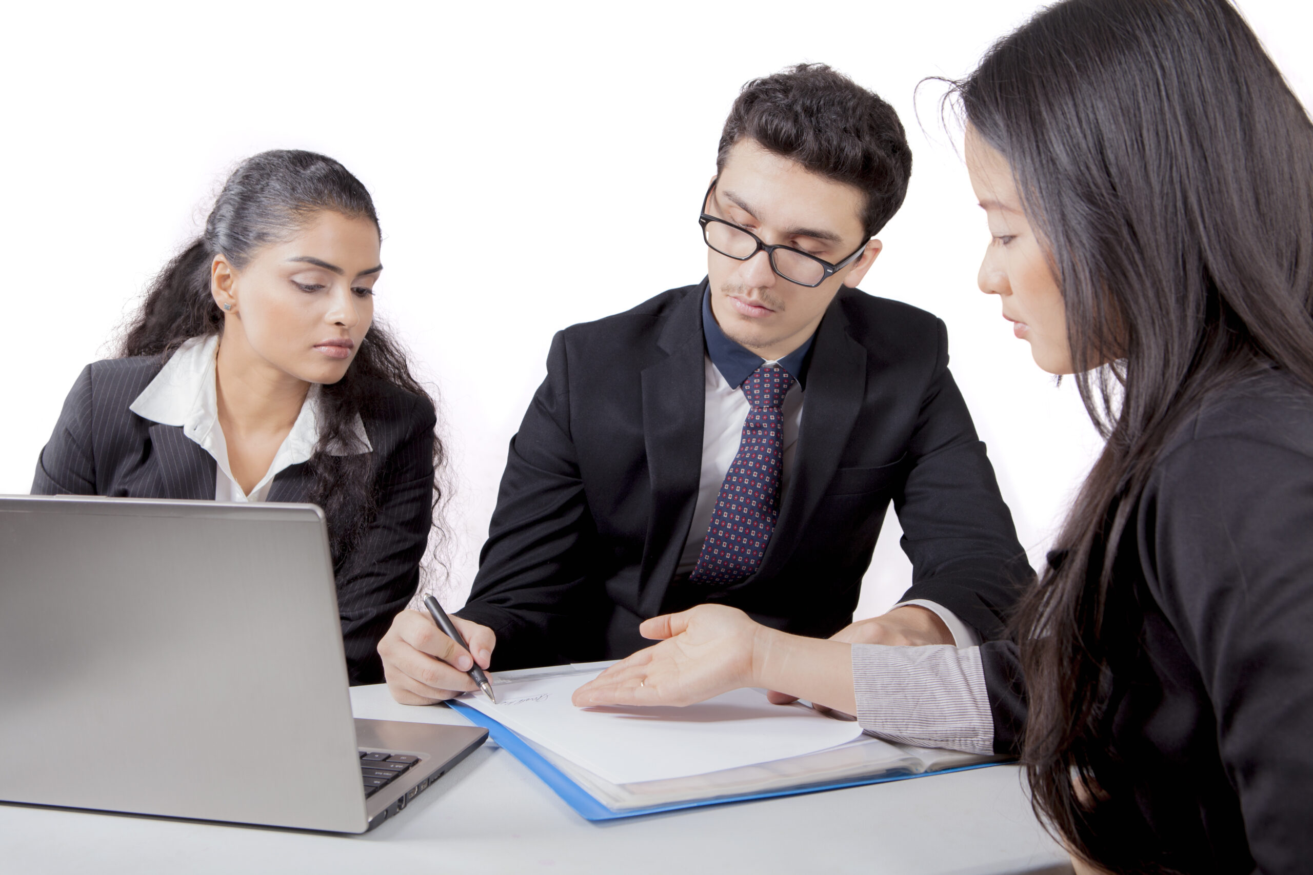 Business professionals reviewing and approving paperwork using an app to sign documents, showcasing a free app for electronic signature for faster collaboration.